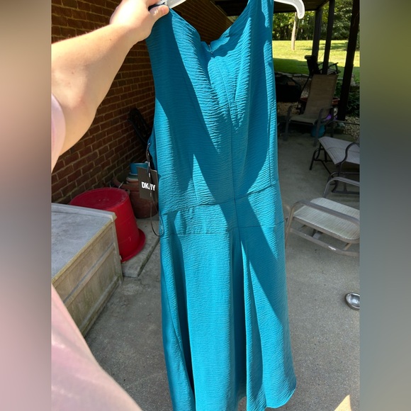 DKNY women’s sleeveless Cowlneck gathered midi dress- NWT - Picture 8 of 8